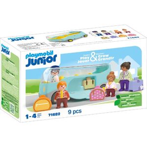 Junior Autobus - Kleurvol Speelgoed - Inclusief Passagiersfiguren - Duurzaam Materiaal