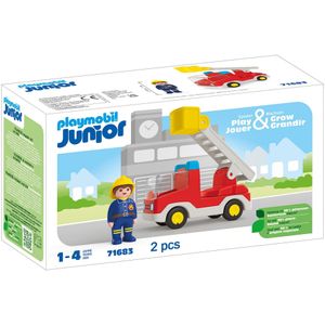 Playmobil 1.2.3 - Junior Brandweerwagen met ladder