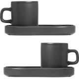 Blomus Kopjes met Schotel Pilare Agave Green 100 ml 2 Stuks