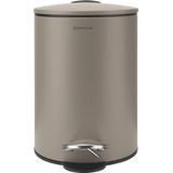 Blomus - Tubo - Pedaalemmer - Taupe - 3 L - Gepoeerde Staal, Smart-Close Systeem