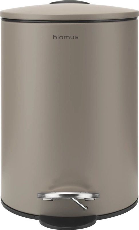 Blomus - Tubo - Pedaalemmer - Taupe - 3 L - Gepoeerde Staal, Smart-Close Systeem