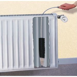 Maximex Wenko platte radiatorborstel, flexibel, kunststof, 5,5 x 120 x 5,5 cm, kleur zwart