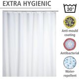 Antischimmel Douchegordijn - Uni White - Polyester - Inclusief 12 Ophangringen