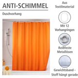 Wenko - Douchegordijn - Oranje - Polyester - Anti-schimmel Effect