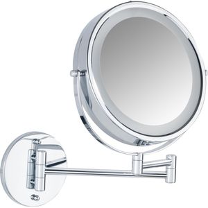 Wenko Lumi - Badkamerspiegel - Zilver - RVS - Vergroting 5x