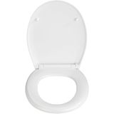WENKO Toiletbril Rieti, hygiënische toiletbril met softclose, stabiele wc-deksel tot 350 kg belastbaar, met Fix-Clip bevestiging, van antibacteriële duroplast, wit