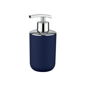 WENKO Zeepdispenser Brasil, navulbaar zeepdispenser voor badkamer en keuken, van onbreekbaar kunststof, BPA-vrij, inhoud: 320 ml, 7,3 x 16,5 x 9 cm, donkerblauw