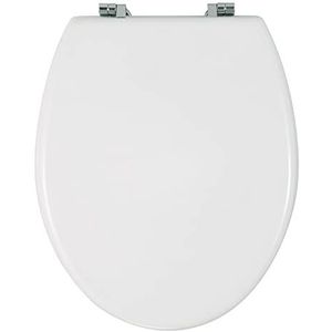 WENKO Bali WC-bril - bevestiging van roestvrij staal, MDF, 35 x 42 cm, wit