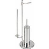 3-in-1 Toiletcombinatie - Roestvrij Staal - Toiletpapierhouder en Toiletborstel