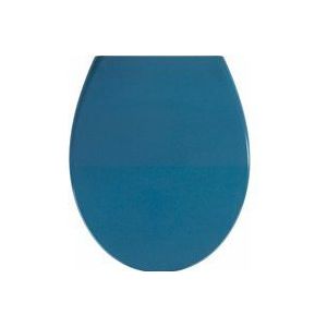 WENKO WC-bril Samos Slate-Blue, hygiënische toiletbril met softclose, met Fix-Clip hygiënische bevestiging, van antibacterieel duroplast, blauw