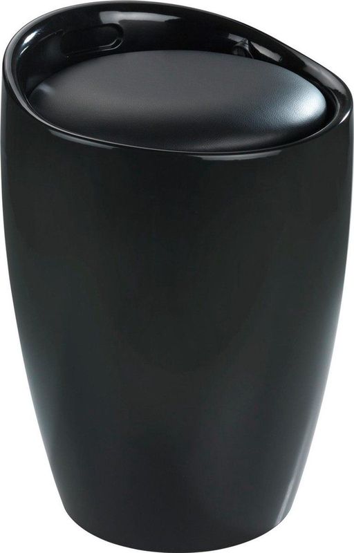 Wenko Badkamer Stoel & Wasmand Candy Zwart