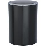 Schwingdeckeleimer Inca Black, hochwertiger Kunststoff, 5 Liter, Schwarz, Kunststoff (abs) schwarz chrom - schwarz - Wenko