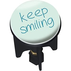 WENKO 22878100 Wastafel stopper Pluggy Keep Smiling, afvoerstop, voor alle gangbare afvoeren, kunststof, 3,9 x 6,5 x 3,9 cm, meerkleurig