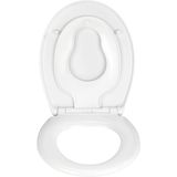 WC-Sitz Delos Family, aus antibakteriellem Duroplast, mit Absenkautomatik, Weiß, Duroplast weiß , Edelstahl rostfrei silber matt - weiß - Wenko