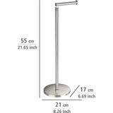 WENKO - Toiletrolhouder 2-in-1 - RVS Mat - Staand - Ruimtebesparend