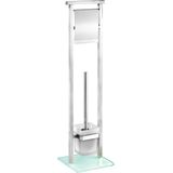 Wenko - Debar - Toiletborstel- en Rolhouder - Chroom - RVS, Glas