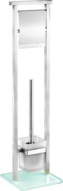 Wenko - Debar - Toiletborstel- en Rolhouder - Chroom - RVS, Glas