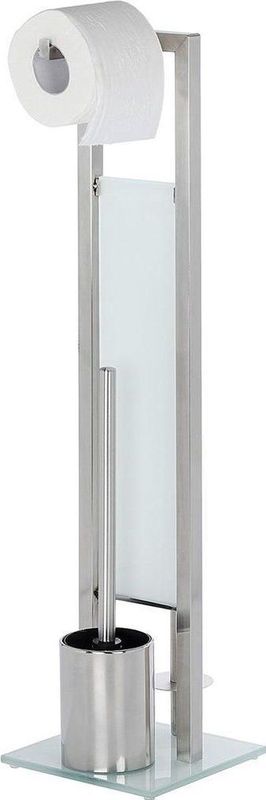 WENKO - Rivalta - Toiletbutler RVS Mat - Toiletborstel met Houder - Toiletrolhouder en Reserverolhouder