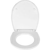 WENKO Wc-bril hoogglans acryl wit, hoogglans oppervlak, hygiënisch toiletdeksel met softclosemechanisme, van antibacterieel duroplast, 39 x 45 cm