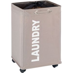 Quadro - Wasmand - Taupe - 79 Liter - Met Wielen