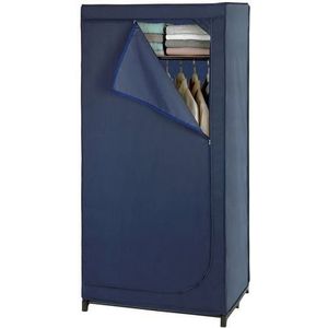 WENKO Kledingkast met Plank - Vouwkast van Polyeste - 75 X 160 X 50 C - Donkerblauw