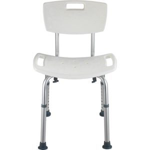Secura - Douchestoel - Wit - Kunststof - Met Rugleuning
