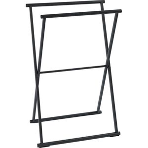 GIYUMI Handdoekhouder Badkamer Handdoekenrek Roestvrij Staal Wandgemonteerde Badhanddoekhouder Zonder Boren Zelfklevend Zwart 40 Cm