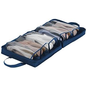 WENKO Universele tas Business Premium, 6 vakken, opbergen van kleding en accessoires, waterafstotende tas met ritssluiting en handige handgrepen voor transport, 37 x 15,5 x 37 cm, blauw