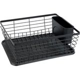 Wenko - Afdruiprek - Zwart - Gepoederd Metaal - Met Lekbak