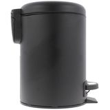 WENKO - Leman - Vuilnisbak - Mat Zwart - Staal - 3 Liter