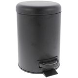 WENKO - Leman - Vuilnisbak - Mat Zwart - Staal - 3 Liter