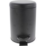 WENKO - Leman - Vuilnisbak - Mat Zwart - Staal - 3 Liter