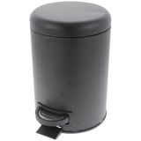 WENKO - Leman - Vuilnisbak - Mat Zwart - Staal - 3 Liter