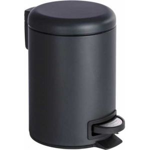 WENKO - Leman - Vuilnisbak - Mat Zwart - Staal - 3 Liter