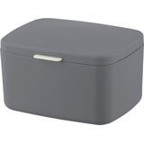 WENKO Opbergbox met deksel Barcelona kunststof mat antraciet Opbergbox Opbergbak badkamer Organizer