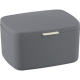 WENKO Opbergbox met deksel Barcelona kunststof mat antraciet Opbergbox Opbergbak badkamer Organizer