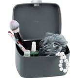 WENKO Opbergbox met deksel Barcelona kunststof mat antraciet Opbergbox Opbergbak badkamer Organizer