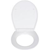 Wc-bril Slate Rock, robuuste toiletbril van antibacterieel duroplast met softclosemechanisme en roestvrijstalen Fix-clip, hygiënische bevestiging, wc-deksel met reliëfoppervlak, 38 x 44,5 cm