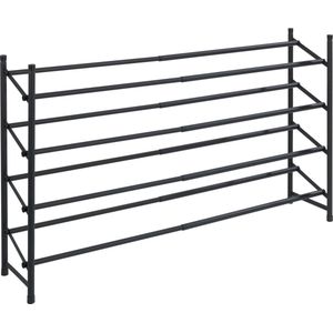 Hero - Uittrekbaar Schoenenrek - Matzwart - Antislip - 24 Paar