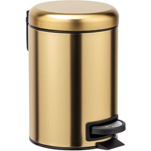 Wenko - Leman - Cosmetica Pedaalemmer - Mat Goud - Roestvrij Staal - 3 Liter