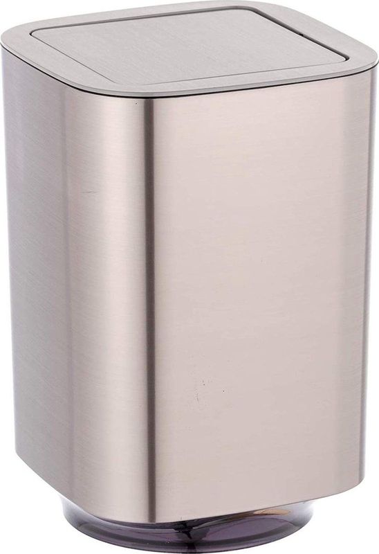 Cosmetica-emmer - Zilver - Kunststof - Met Kanteldeksel