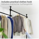 Herkules - Kledingstandaard - Zwart - Gepoeiercoat Staal