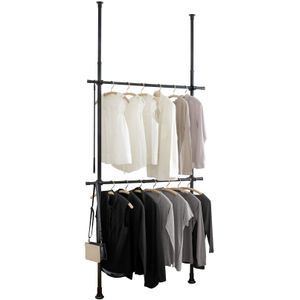 Herkules - Kledingstandaard - Zwart - Gepoeiercoat Staal