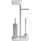 Rivazza - Toiletstandaard - RVS - Wit Kunststof - 4-in-1 Functie