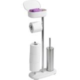 Rivazza - Toiletstandaard - RVS - Wit Kunststof - 4-in-1 Functie