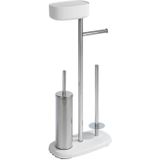 Rivazza - Toiletstandaard - RVS - Wit Kunststof - 4-in-1 Functie