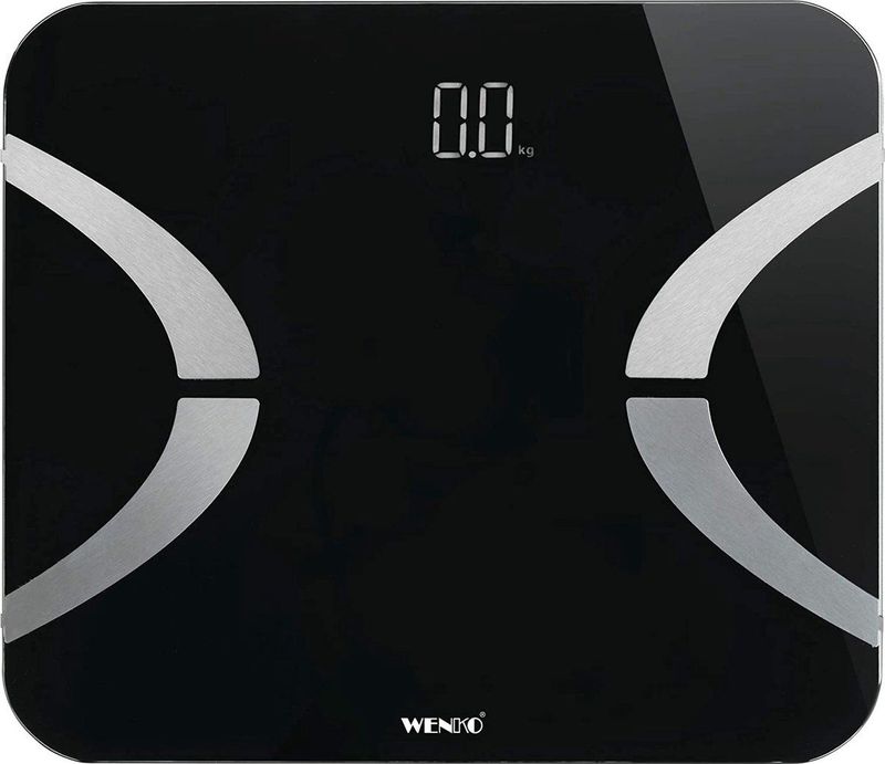WENKO Analyseweegschaal - Zwart - Lichaamsvetweegschaal met Bluetooth