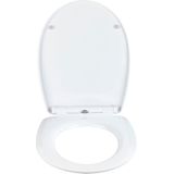 WENKO WC-bril Terrazzo, hoogglans oppervlak, wc-deksel met softclosemechanisme van onbreekbaar thermoplast, recyclebaar kunststof, afmetingen (B x D): 36,5 x 45 cm, meerkleurig