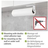 WENKO - Nio - Keukenrolhouder - Wit - Ruimtebesparend - Bevestigen Zonder Boren