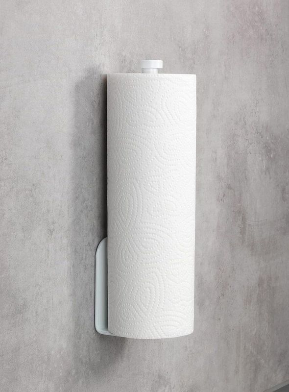 WENKO - Nio - Keukenrolhouder - Wit - Ruimtebesparend - Bevestigen Zonder Boren